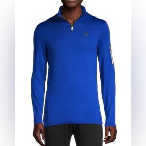 SPYDER Quarter-Zip Pullover proweb blue and black royal read measurements
